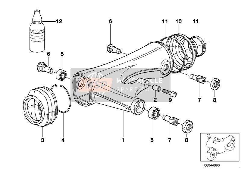 33172338126, Bras Oscillant En Argent, BMW, 0