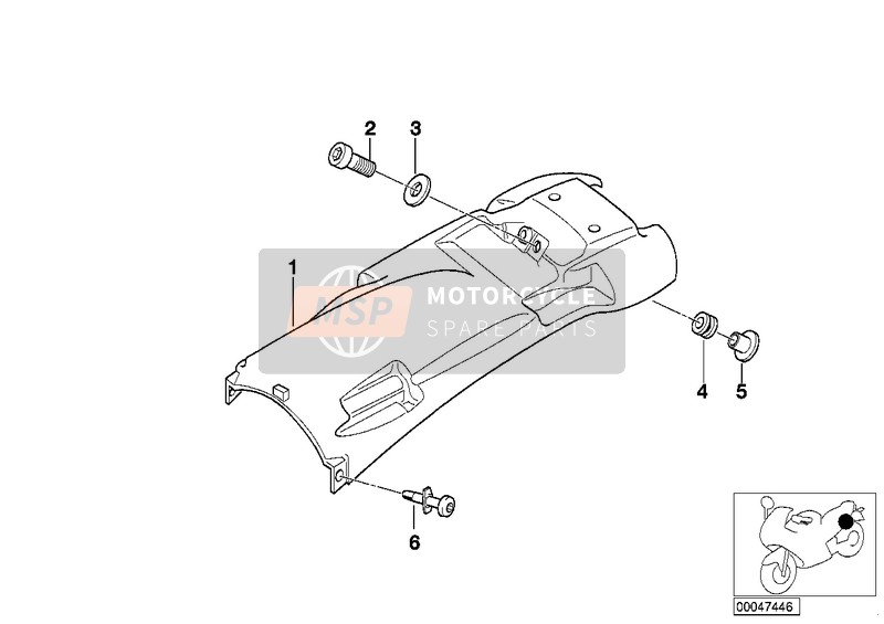 BMW R 1150 GS Adv. 01 (0441,0492) 2002 Copriruota posteriore per un 2002 BMW R 1150 GS Adv. 01 (0441,0492)