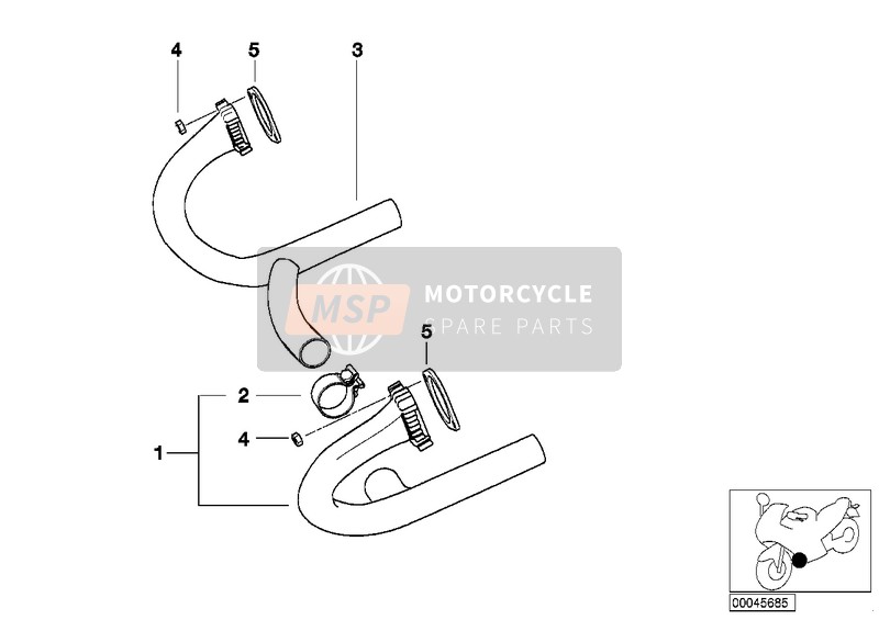 BMW R 1150 GS Adv. 01 (0441,0492) 2005 Collecteur d'échappement pour un 2005 BMW R 1150 GS Adv. 01 (0441,0492)