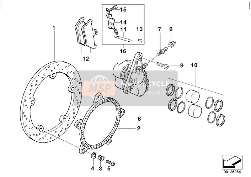 BMW R 1150 GS Adv. 01 (0441,0492) 2005 Freno ruota anter. EVO per un 2005 BMW R 1150 GS Adv. 01 (0441,0492)