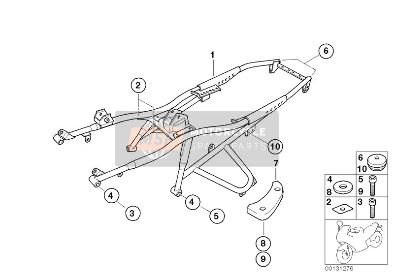 BMW R 1150 R 01 (0429,0439) 2001 Achterframe voor een 2001 BMW R 1150 R 01 (0429,0439)