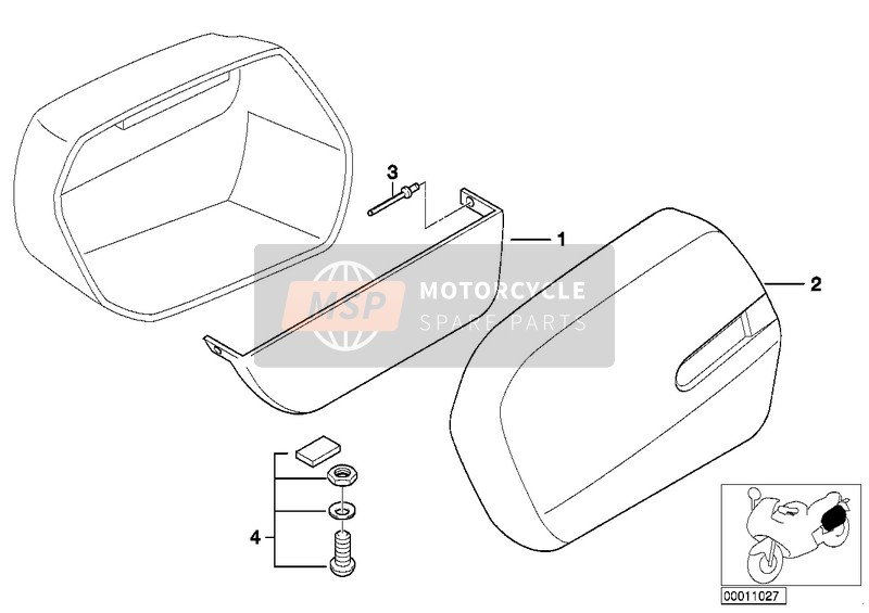 BMW R 1150 R 01 (0429,0439) 2004 Coperchio p valigia sistema City per un 2004 BMW R 1150 R 01 (0429,0439)