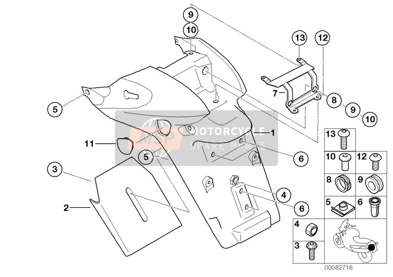 BMW R 1150 R 01 (0429,0439) 2002 REGISTRATION PLATE MOUNTING for a 2002 BMW R 1150 R 01 (0429,0439)