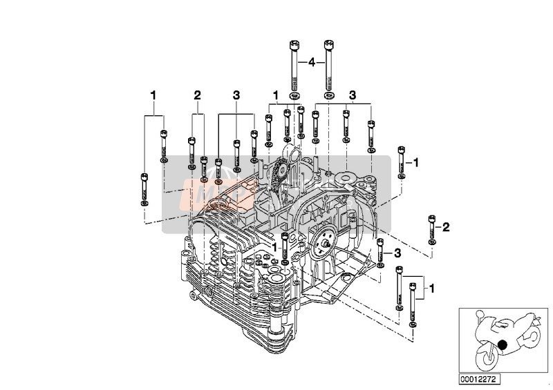 BMW R 1150 R 01 (0429,0439) 2000 Un. roscada del cárter de motor a la iz. para un 2000 BMW R 1150 R 01 (0429,0439)