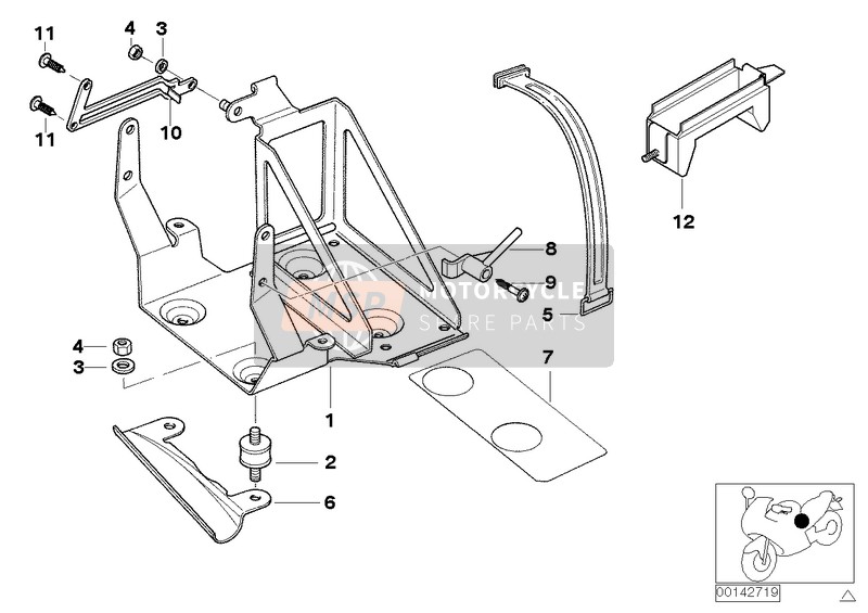 BMW R 1150 R 01 (0429,0439) 2004 Support de batterie  pour un 2004 BMW R 1150 R 01 (0429,0439)