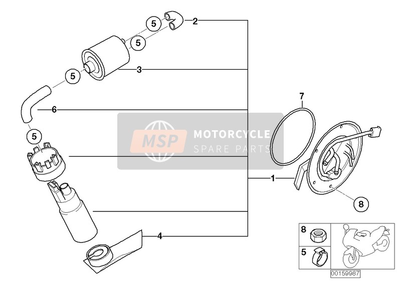 BMW R 1150 R 01 (0429,0439) 2003 FUEL PUMP/FILTER for a 2003 BMW R 1150 R 01 (0429,0439)