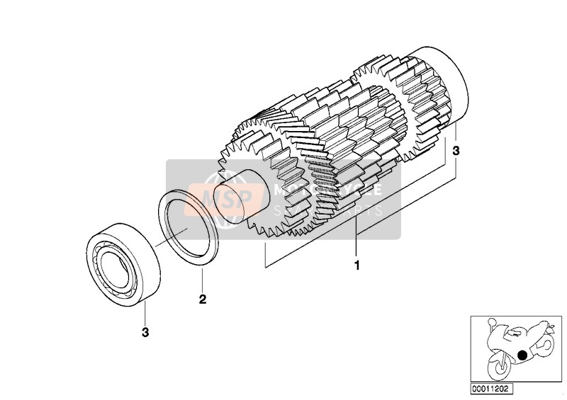 BMW R 1150 R 01 (0429,0439) 2006 Arbol intermedio para un 2006 BMW R 1150 R 01 (0429,0439)