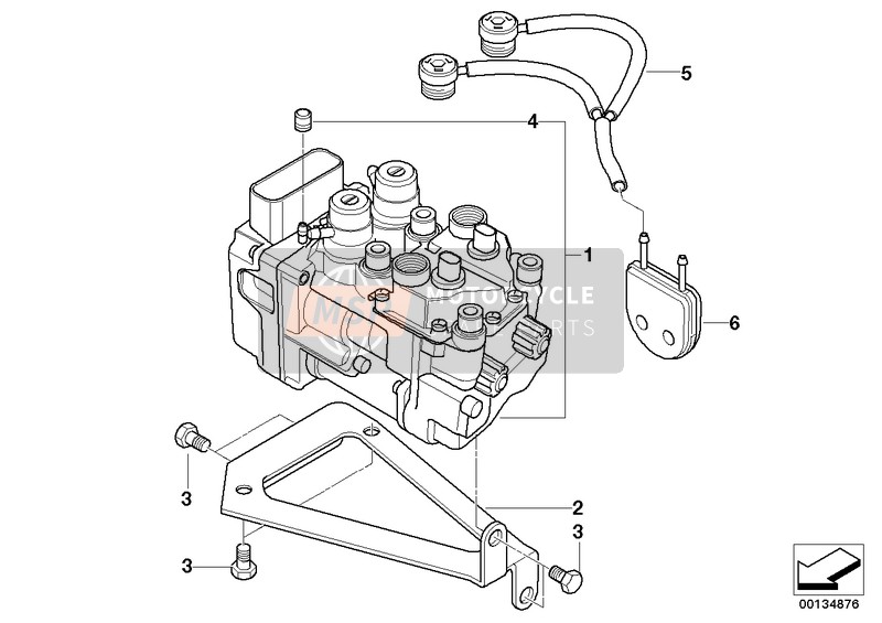 BMW R 1150 R 01 (0429,0439) 2000 Modulador de presión Integral ABS para un 2000 BMW R 1150 R 01 (0429,0439)