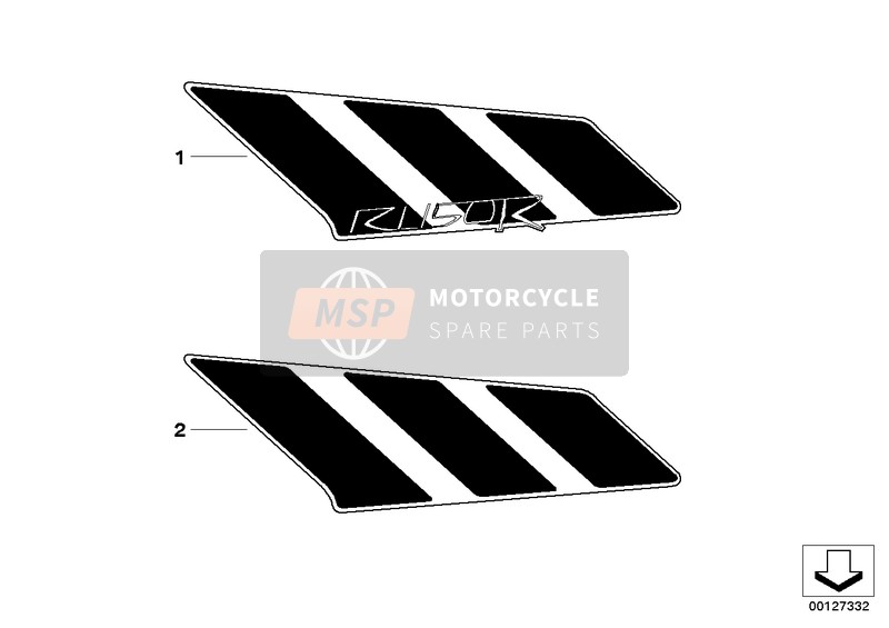 BMW R 1150 R Rockster (0308,0318) 2002 Sticker voor een 2002 BMW R 1150 R Rockster (0308,0318)