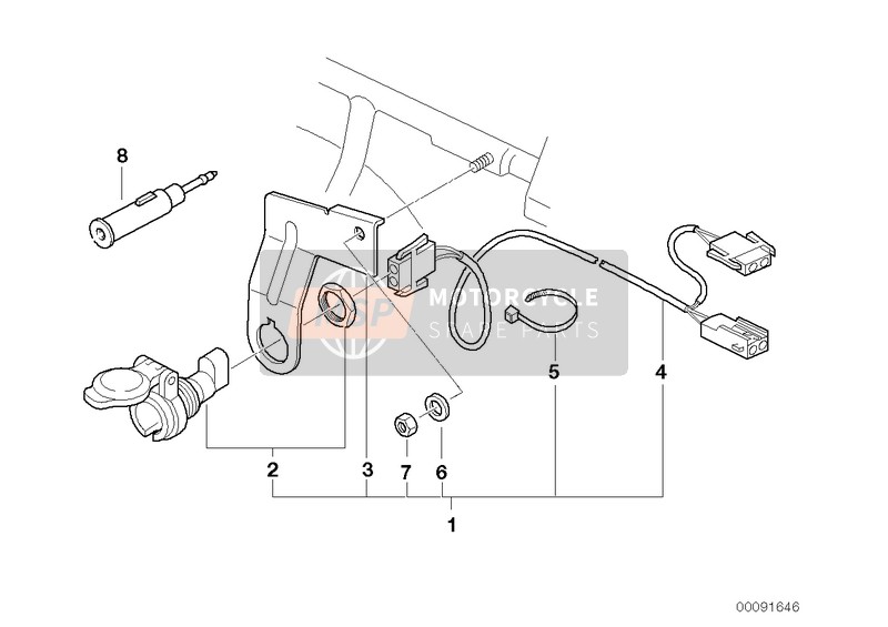 BMW R 1150 RS 01 (0447,0498) 2003 Kit de montage de prise pour un 2003 BMW R 1150 RS 01 (0447,0498)