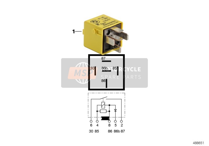 Relay in zinc yellow