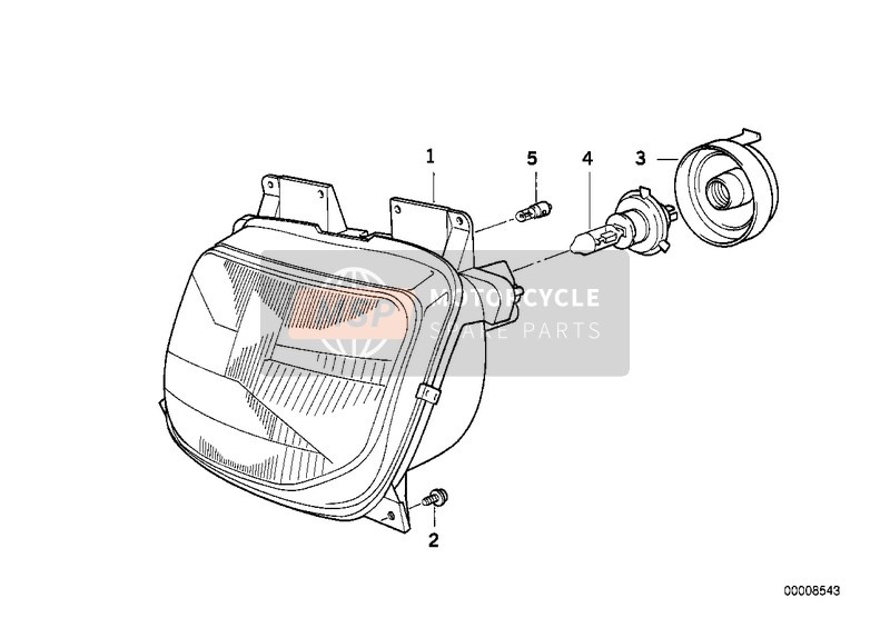 BMW R 1150 RS 01 (0447,0498) 2000 Phare pour un 2000 BMW R 1150 RS 01 (0447,0498)