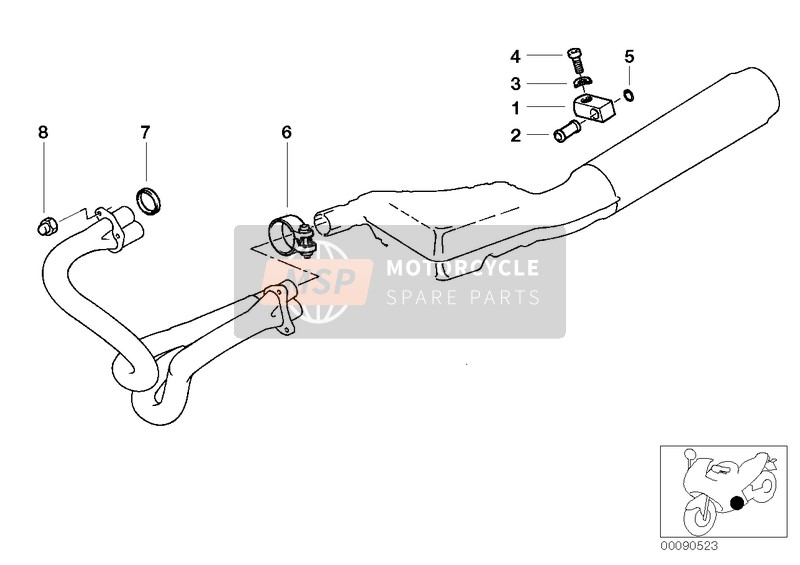 BMW R 1150 RS 01 (0447,0498) 2003 Exhaust System Parts with Mounts for a 2003 BMW R 1150 RS 01 (0447,0498)