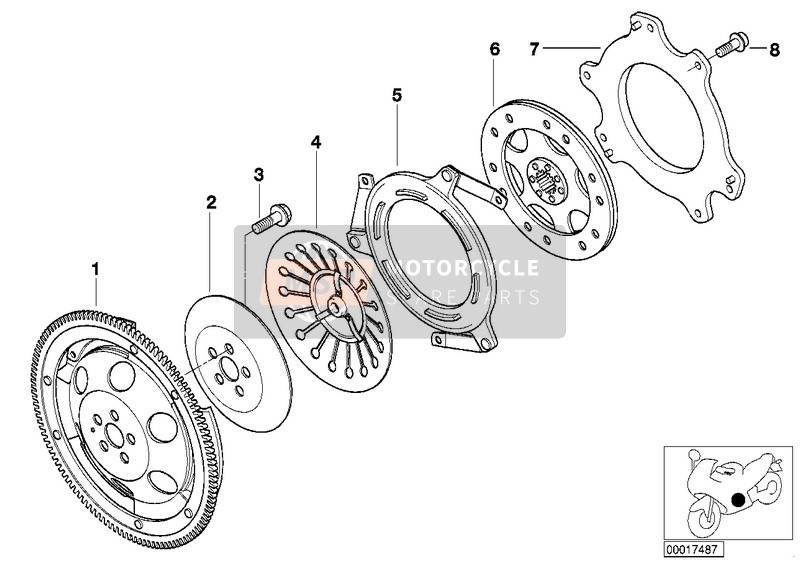 BMW R 1150 RS 01 (0447,0498) 2000 Embrayage - pièces singul. pour un 2000 BMW R 1150 RS 01 (0447,0498)