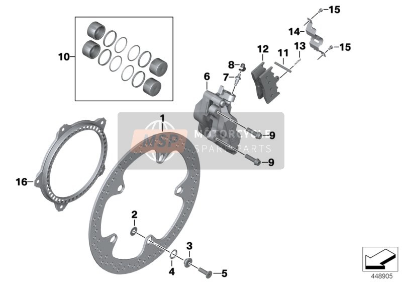 BMW R 1150 RS 01 (0447,0498) 2003 Freno della ruota anteriore per un 2003 BMW R 1150 RS 01 (0447,0498)