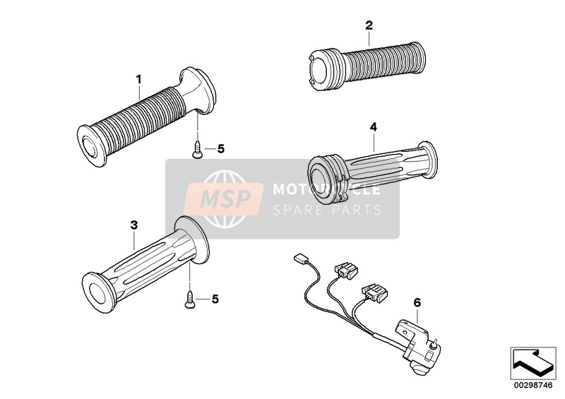 BMW R 1150 RT 00 (0419,0499) 2006 Manopola riscald. manubrio per un 2006 BMW R 1150 RT 00 (0419,0499)