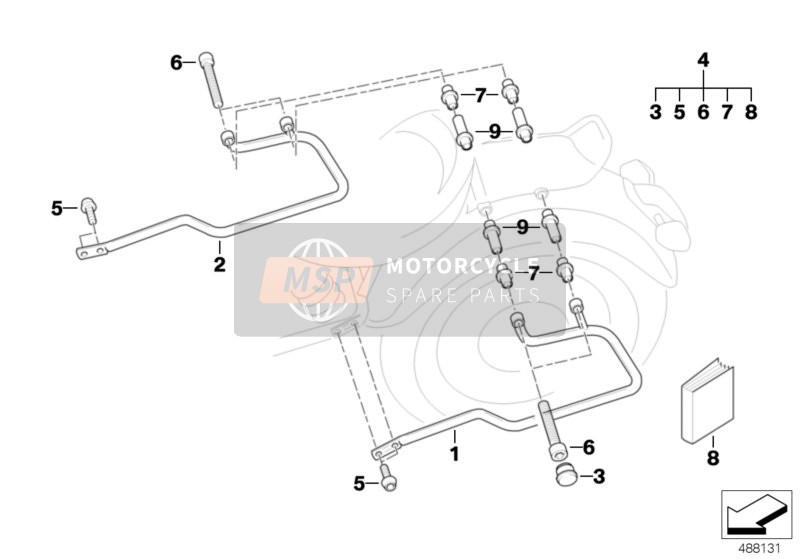 BMW R 1200 C 03 (0329,0379) 2002 Jeu de fixation de SAC pour un 2002 BMW R 1200 C 03 (0329,0379)