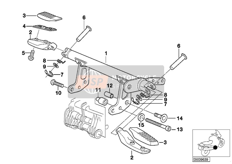 BMW R 1200 C 03 (0329,0379) 2003 Descansa pies para un 2003 BMW R 1200 C 03 (0329,0379)