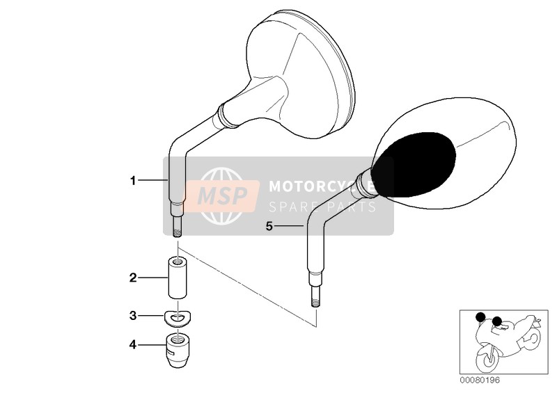 51162328585, Retrovisor Corto Cromo, BMW, 0