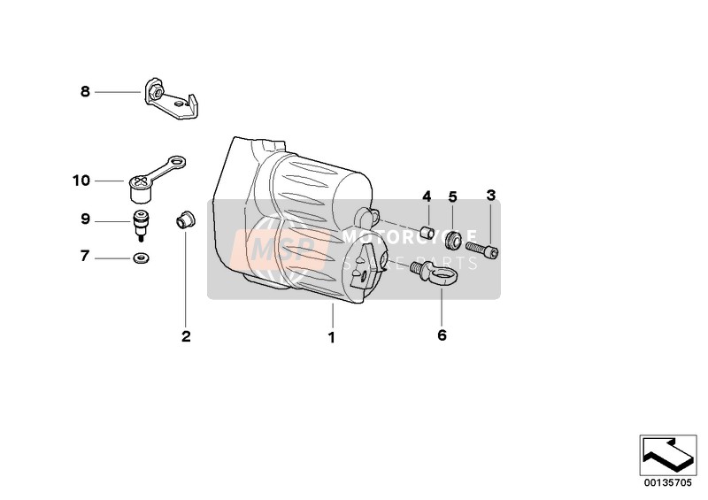 BMW R 1200 C 03 (0329,0379) 2002 Abdeckung für Starter für ein 2002 BMW R 1200 C 03 (0329,0379)