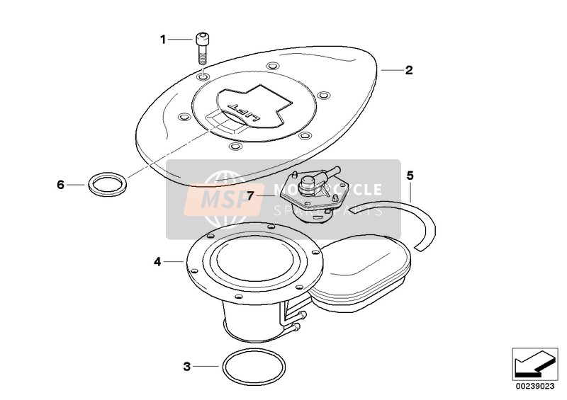 BMW R 1200 C 03 (0329,0379) 2003 tapa de depósito para un 2003 BMW R 1200 C 03 (0329,0379)