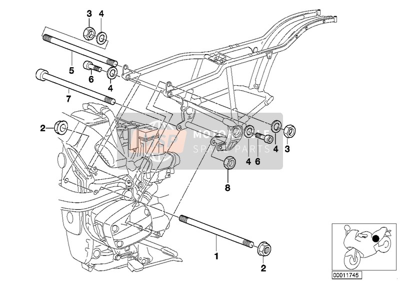 BMW R 1200 C 97 (0424,0434) 2002 Motoraufhängung für ein 2002 BMW R 1200 C 97 (0424,0434)