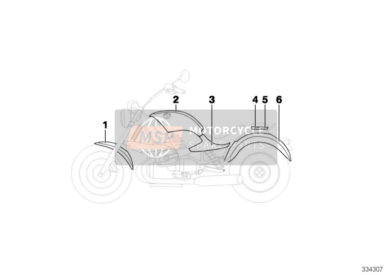 BMW R 1200 C 97 (0424,0434) 1996 Onderdelen gegrond voor een 1996 BMW R 1200 C 97 (0424,0434)