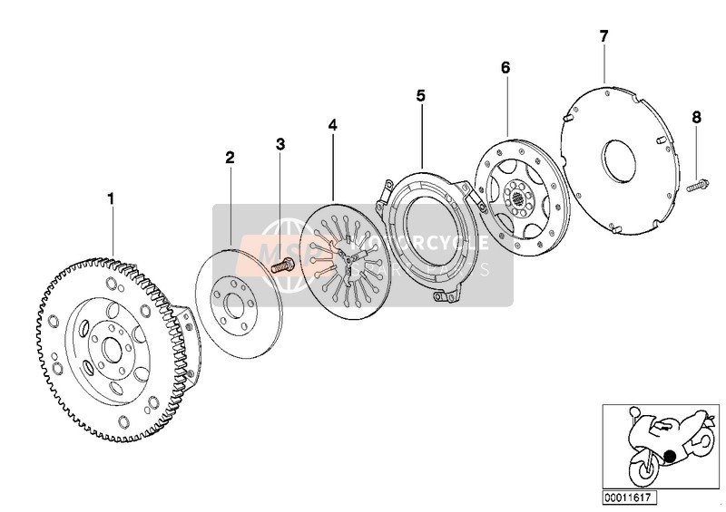 BMW R 1200 C 97 (0424,0434) 1998 Embrayage - pièces singul. pour un 1998 BMW R 1200 C 97 (0424,0434)