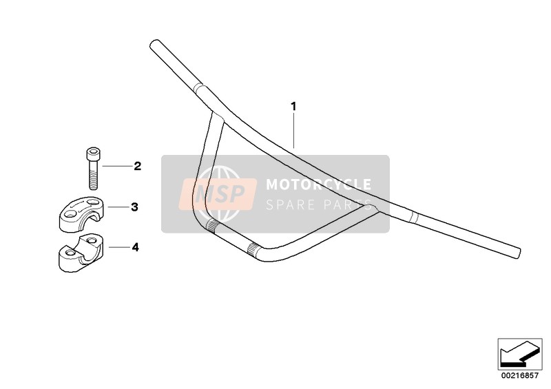 BMW R 1200 C 97 (0424,0434) 2001 Guidon large pour un 2001 BMW R 1200 C 97 (0424,0434)