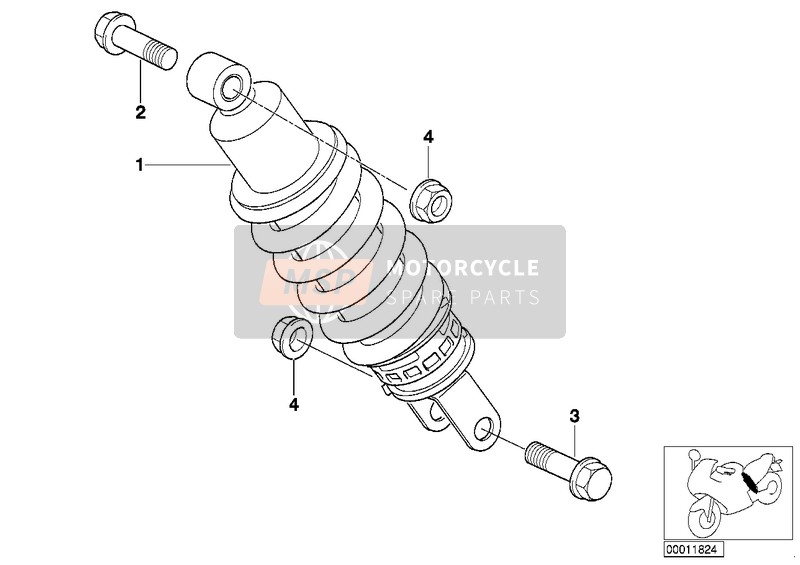 BMW R 1200 C 97 (0424,0434) 1998 Jambe de suspension arrière pour un 1998 BMW R 1200 C 97 (0424,0434)