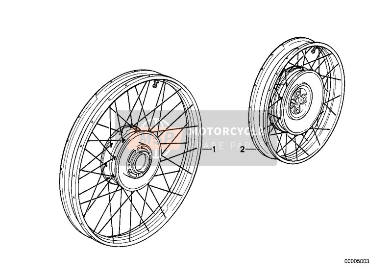 BMW R 1200 C Indep. 00 (0405,0433) 2001 Roue à rayons pour un 2001 BMW R 1200 C Indep. 00 (0405,0433)