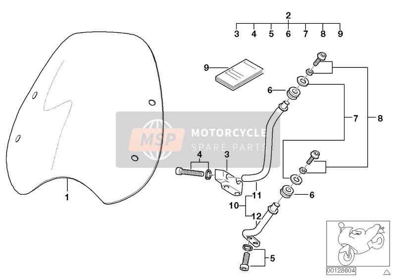 BMW R 1200 C Indep. 00 (0405,0433) 2001 Parabrezza per un 2001 BMW R 1200 C Indep. 00 (0405,0433)