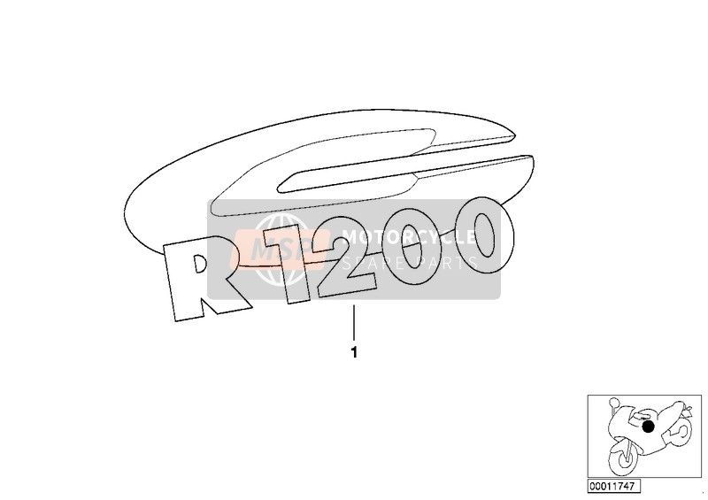 BMW R 1200 C Indep. 00 (0405,0433) 2002 Etiket voor een 2002 BMW R 1200 C Indep. 00 (0405,0433)