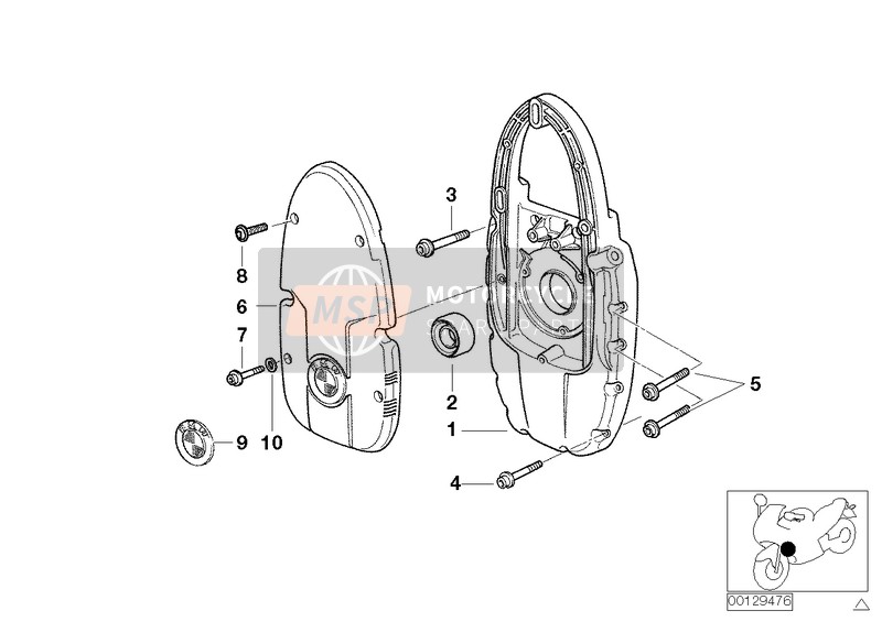 BMW R 1200 C Indep. 00 (0405,0433) 2001 FRONT COVER/ALTERNATOR SUPPORT COVER for a 2001 BMW R 1200 C Indep. 00 (0405,0433)