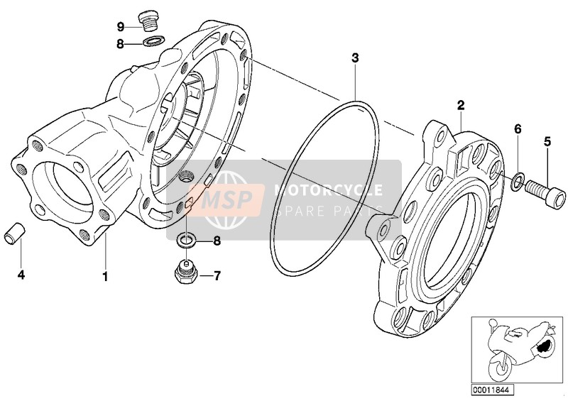 BMW R 1200 C Indep. 00 (0405,0433) 2000 REAR-AXLE-DRIVE PARTS for a 2000 BMW R 1200 C Indep. 00 (0405,0433)