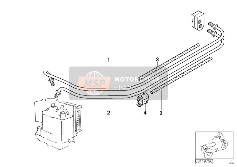 BMW R 1200 C Indep. 00 (0405,0433) 2001 BRAKE PIPE FRONT ABS for a 2001 BMW R 1200 C Indep. 00 (0405,0433)
