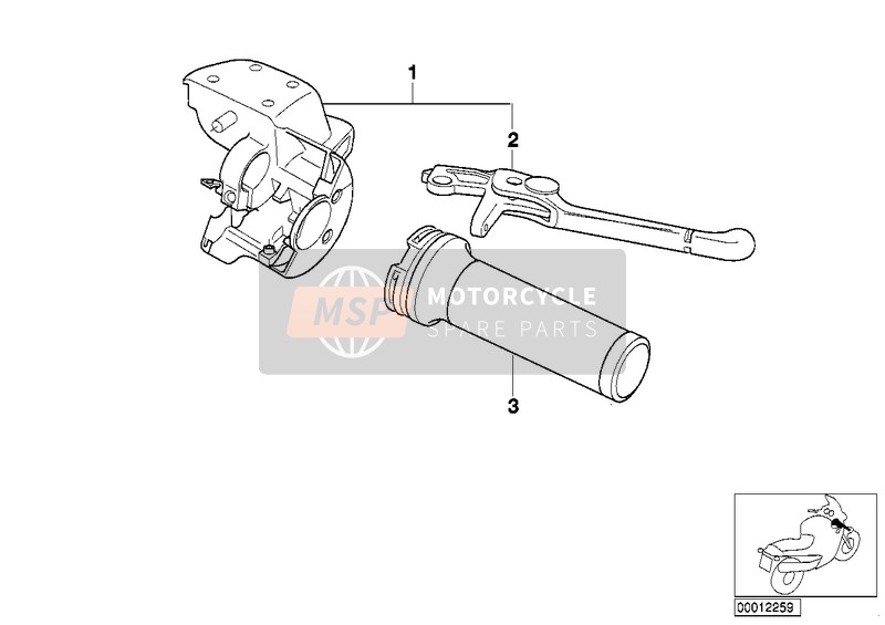 BMW R 1200 C Indep. 03 (0362,0391) 2003 Palanca de freno de mano para un 2003 BMW R 1200 C Indep. 03 (0362,0391)