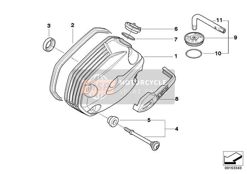 BMW R 1200 GS 04 (0307,0317) 2005 Le couvre-culasse pour un 2005 BMW R 1200 GS 04 (0307,0317)