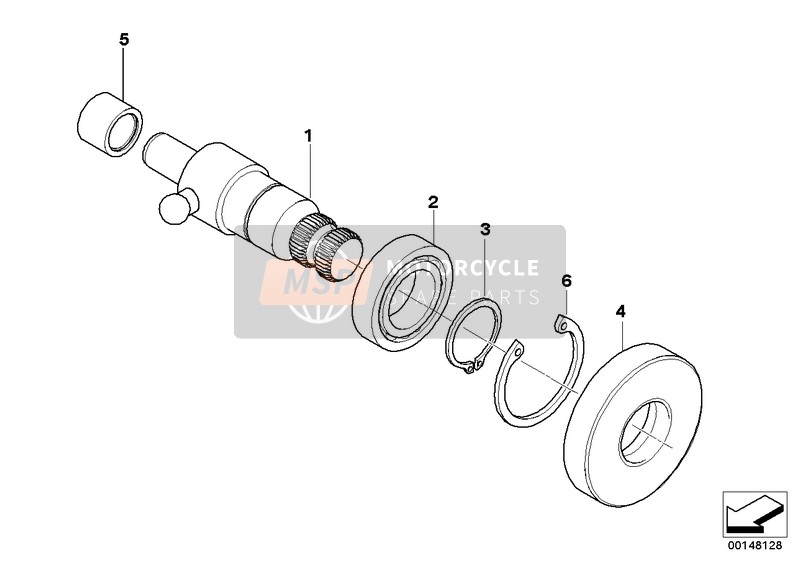 BMW R 1200 GS 04 (0307,0317) 2007 Eje selector para un 2007 BMW R 1200 GS 04 (0307,0317)