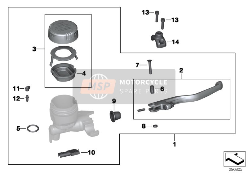 BMW R 1200 GS 04 (0307,0317) 2006 Handbrake lever for a 2006 BMW R 1200 GS 04 (0307,0317)