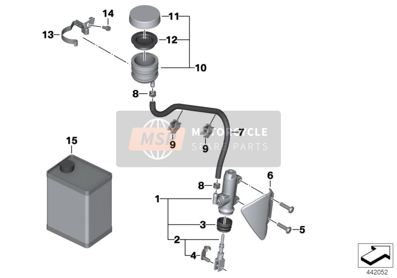 REAR BRAKE MASTER CYLINDER W CONTAINER