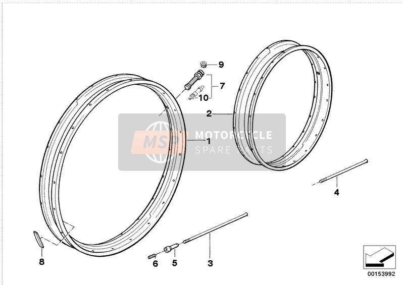 BMW R 1200 GS 08 (0303,0313) 2006 SPOKE WHEEL RIM/SPOKE for a 2006 BMW R 1200 GS 08 (0303,0313)