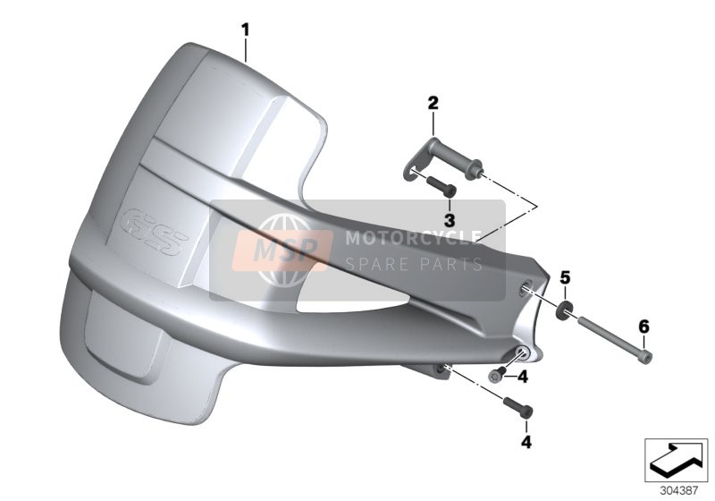 BMW R 1200 GS 08 (0303,0313) 2006 MUDGUARD REAR for a 2006 BMW R 1200 GS 08 (0303,0313)