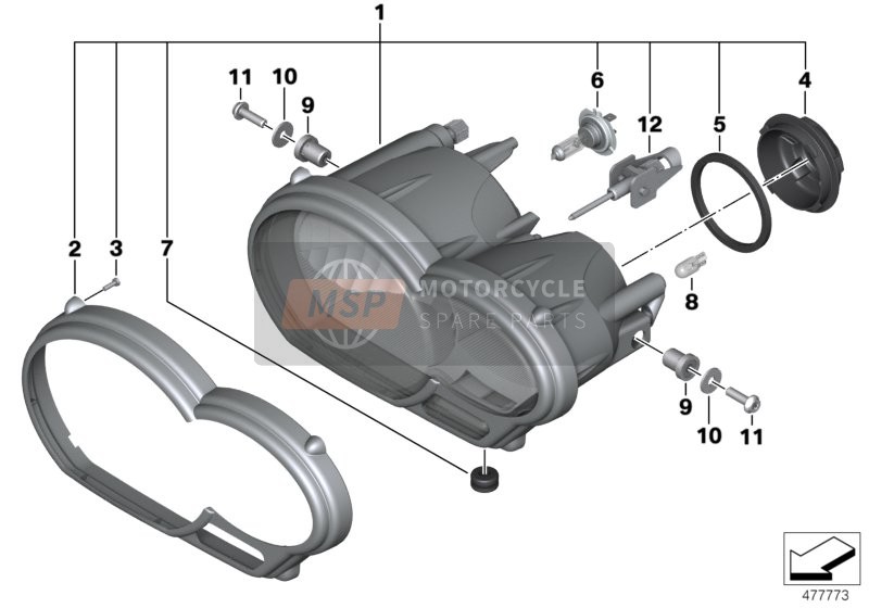 BMW R 1200 GS 08 (0303,0313) 2009 Phare pour un 2009 BMW R 1200 GS 08 (0303,0313)