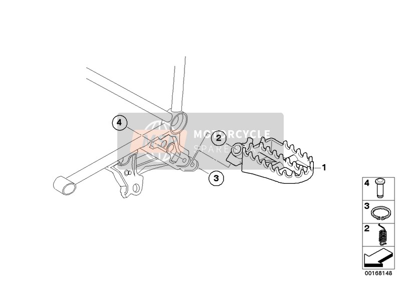 BMW R 1200 GS 08 (0303,0313) 2009 Poggia piede, Ampio per un 2009 BMW R 1200 GS 08 (0303,0313)