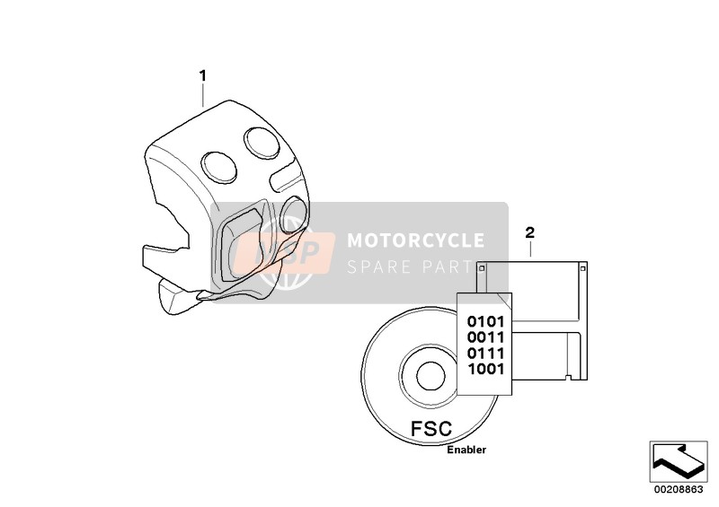 BMW R 1200 GS 08 (0303,0313) 2008 Na-inbouw ASC voor een 2008 BMW R 1200 GS 08 (0303,0313)