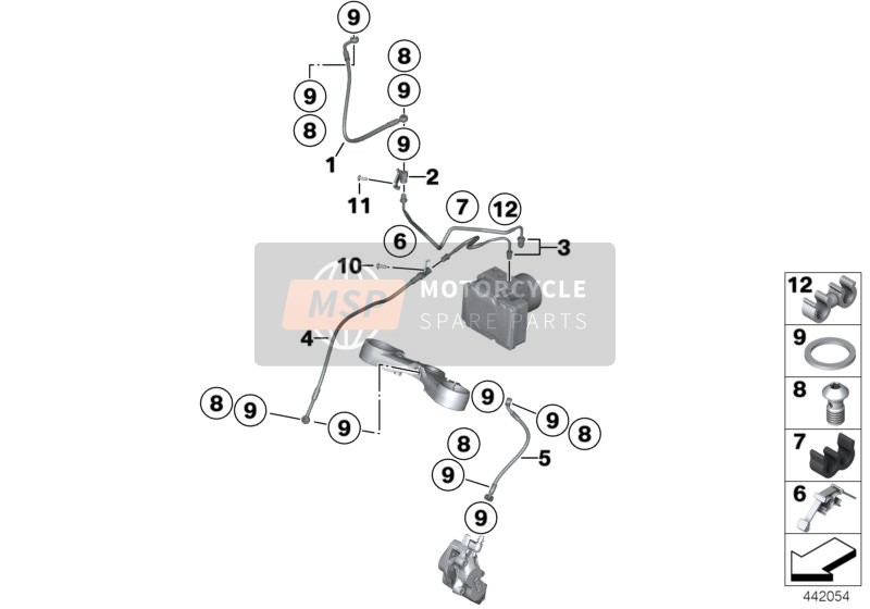 BMW R 1200 GS 08 (0303,0313) 2008 Tuyau de frein avant ABS pour un 2008 BMW R 1200 GS 08 (0303,0313)