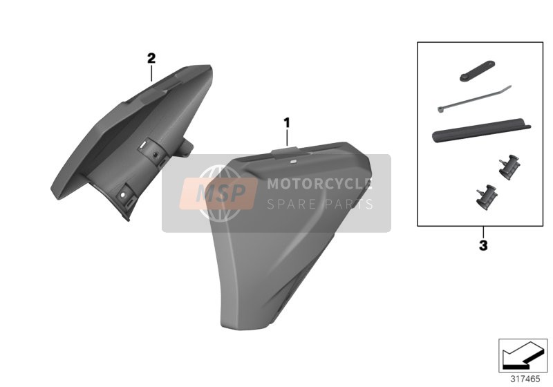 BMW R 1200 GS (0A01, 0A11) 2011 Auxiliary Mud Guard, Rear Frame for a 2011 BMW R 1200 GS (0A01, 0A11)