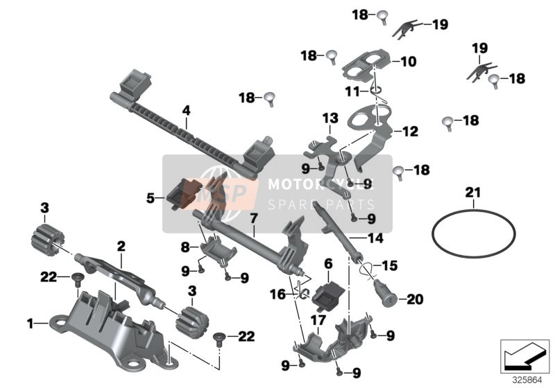 BMW R 1200 GS (0A01, 0A11) 2011 Vergrendelingssysteem zittingbank 2 voor een 2011 BMW R 1200 GS (0A01, 0A11)