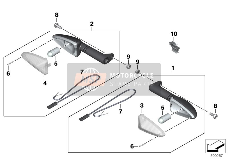 BMW R 1200 GS (0A01, 0A11) 2011 Turn signals, front 2 for a 2011 BMW R 1200 GS (0A01, 0A11)